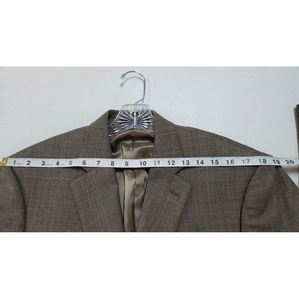 Lauren Ralph Lauren Men's Wool BlazerJacket Size 41R Brown Plaid Business Casual